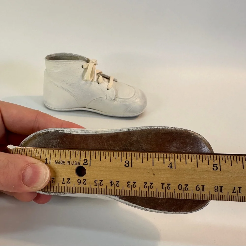 Vintage Ivory White Leather Crib Baby Walker‎ Shoes